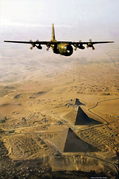 WVANG C130E Over Pyramids 1981